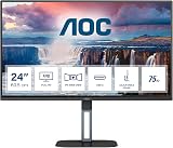 AOC 24V5C 24 Inch FHD IPS Monitor 75Hz 1ms USB-C Height Adjust Speakers view 2