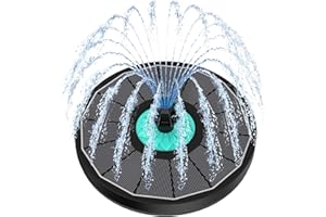 GAIZERL Solar Fountain with Cyan Flower - Attract Birds - Upgrade 3.5W Solar Bird Bath Fountains, Solar Powered Water Feature Fountain Pump with 7 Nozzles for Hummingbirds, Garden, Pool, and Pond