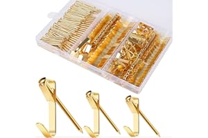 184 Pieces Picture Hanging Kit, 20lb, 30lb, and 50lb Picture Hangers, Metal Picture Hanging Hooks with Nails, on Drywall, Woo