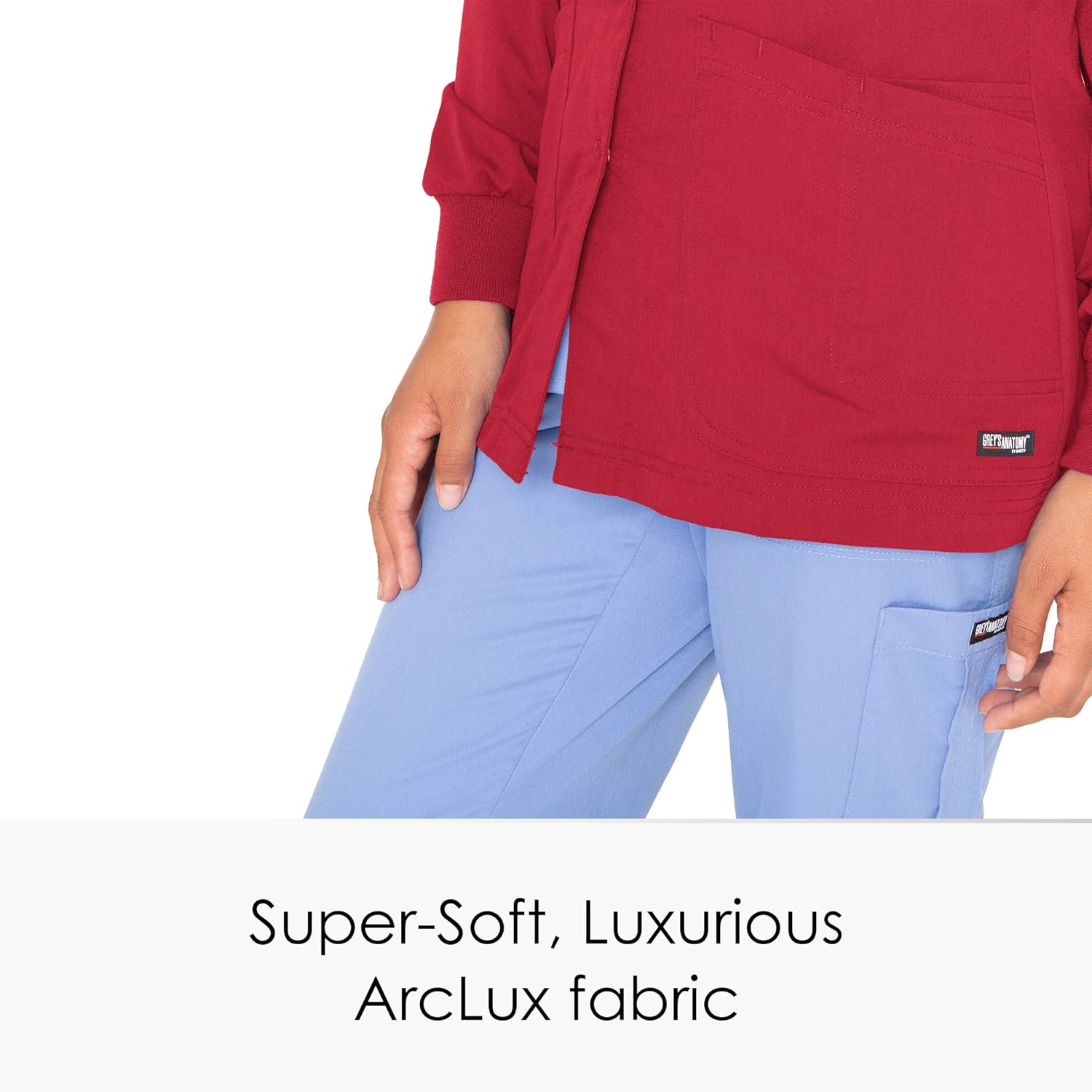 BARCO Grey’s Anatomy Women’s Warm-Up Scrub Jacket, Easy Care Medical Jacket w/ 4 Pockets & Snap Front Closure: Clothing