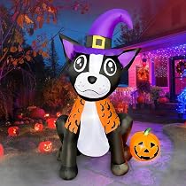 Halloween Gartenflagge Boston Terrier – 32 X 45 Cm, Jute, Mit Jack O'Lantern & Kürbis, Wetterfest