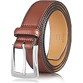 MILORDE Men's Genuine Leather Dress Belt, Handmade, 100% Cow Leather, Fashion & Classic Designs for Work Business and Casual