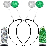 Funcredible Green & Silver Alien Antenna Headband with Glitter – Intergalactic Costume Headpiece – Space Costume Accessory for Cosplay, Festivals & Photo Shoots