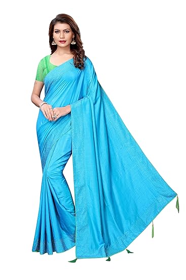 Winza Designer Womens Cotton Silk Saree With Blouse (SILVER PEARLS)