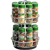 McCormick Gourmet Two Tier Chrome 16 Piece Organic Spice Rack Organizer with Spices Included, 18.55 oz
