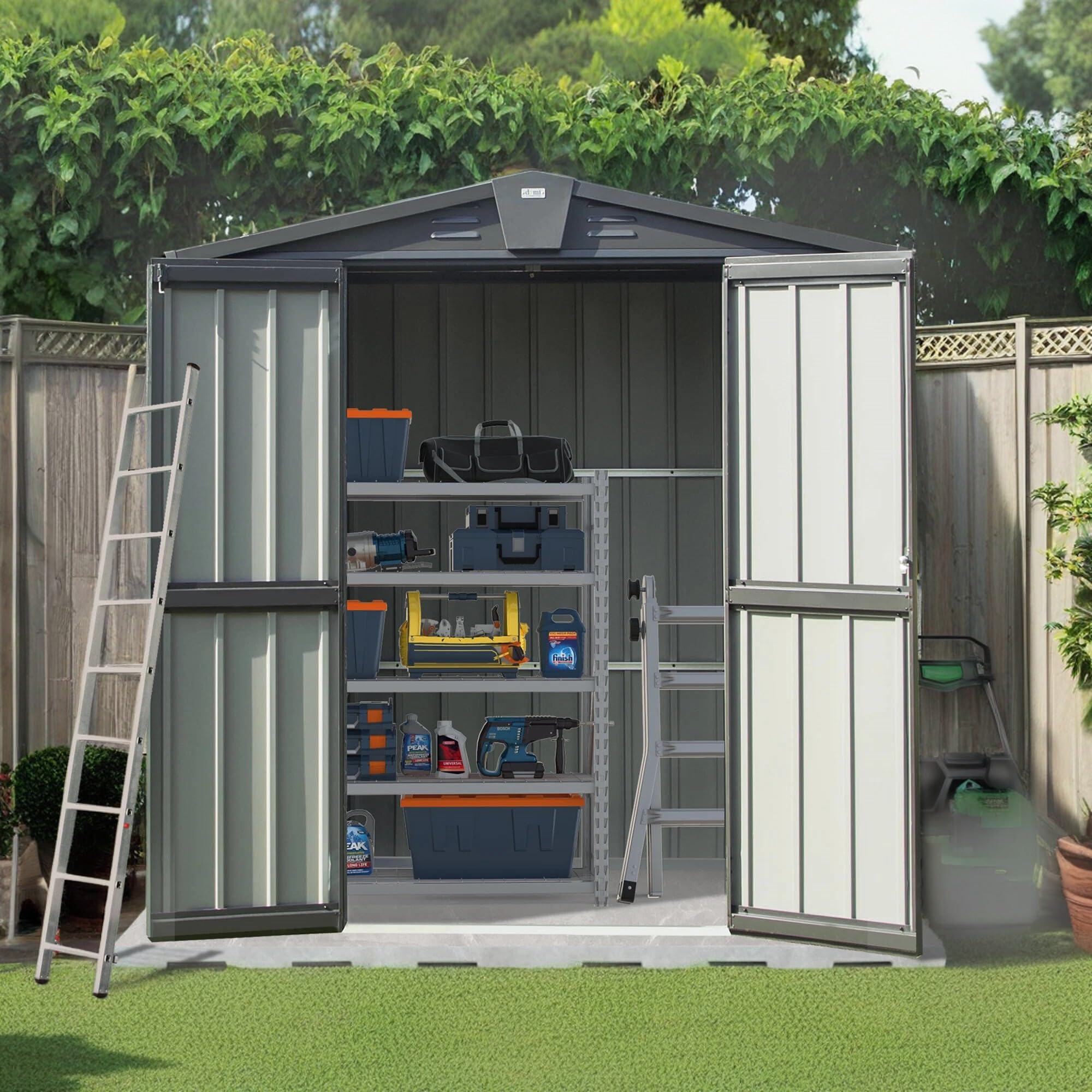 FRANSOUL Outdoor Storage Plastic Storage Shed HeavyDuty 5x3FT