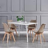 mcc direct Set of 2 Retro Dining Chairs with Wooden Legs & Soft Cushion view 2