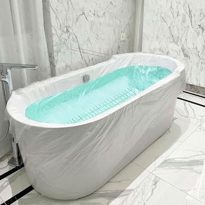 AUSAULAC Disposable Bathtub Liner 102x47 Inch Large Plastic Bath Cover Bag