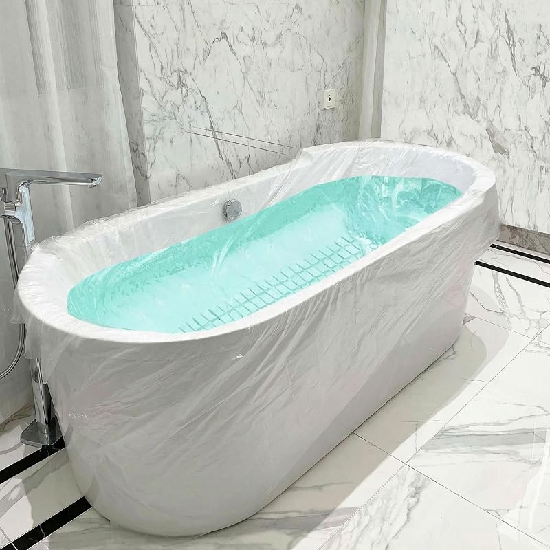 AUSAULAC Disposable Bathtub Liner 102x47 Inch Large Plastic Bath Cover Bag