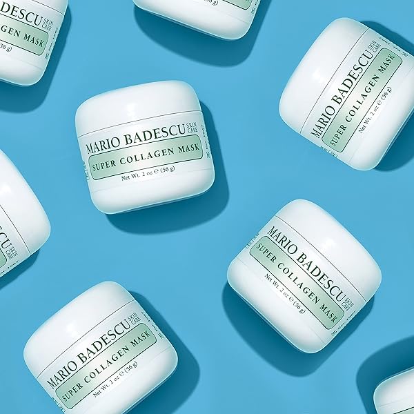 MARIO BADESCU SUPER COLLAGEN MASK, CLAY MASK FACE SKIN CARE IDEAL FOR COMBINATION, DRY OR SENSITIVE SKIN, PORE MINIMIZER WITH HYDRATING COLLAGEN AND PURIFYING KAOLIN CLAY, 2 OZ