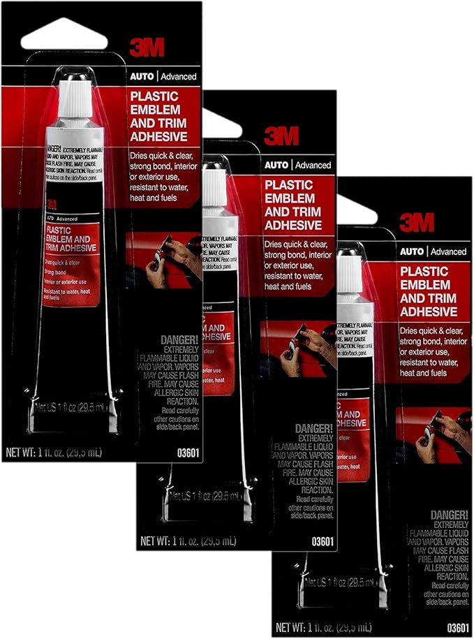 3M 03601 Plastic Emblem and Trim Adhesive 3 Pack Automotive