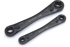 Crescent 2 Piece X6 4-in-1 Black Oxide Spline Ratcheting SAE Wrench Set - CX6DBS2