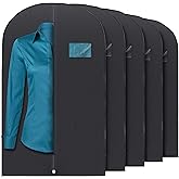 Plixio 40" Black Garment Bags Suit Bag for Travel & Clothing Storage of Dresses, Shirts, Fur Coats, Jackets & Dance Costumes - Hanging Suit Cover for Men & Women Closet Storage Garment Protector