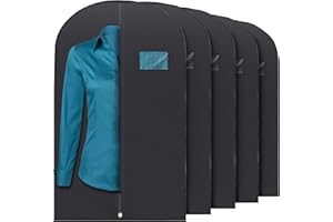 Plixio 40" Black Garment Bags Suit Bag for Travel & Clothing Storage of Dresses, Shirts, Fur Coats, Jackets & Dance Costumes 