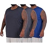 Real Essentials 3 & 5 Pack:Men's Dry Fit Workout Running Tank Top Gym Sleeveless Muscle Athletic Shirt (Big & Tall Available)