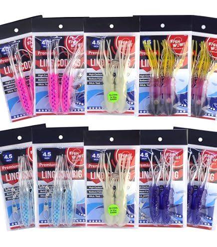 Amazon.com : 10 Packs - 3" Fishing Rock Cod Rig Twin Bulb Squids Rockfish Bait Soft Lure -5 Colors- Pink, Purple, Blue, Red/Black, Glow in The Dark : Sports & Outdoors Amazon.com : 10 Packs - 3" Fishing Rock Cod Rig Twin Bulb Squids Rockfish Bait Soft Lure -5 Colors- Pink, Purple, Blue, Red/Black, Glow in The Dark : Sports & Outdoors