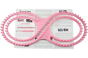 Frola 55" Wide Afghan Loom Knitting Board Weave Loom Kit with Instructions and 3 Projects(Pink)
