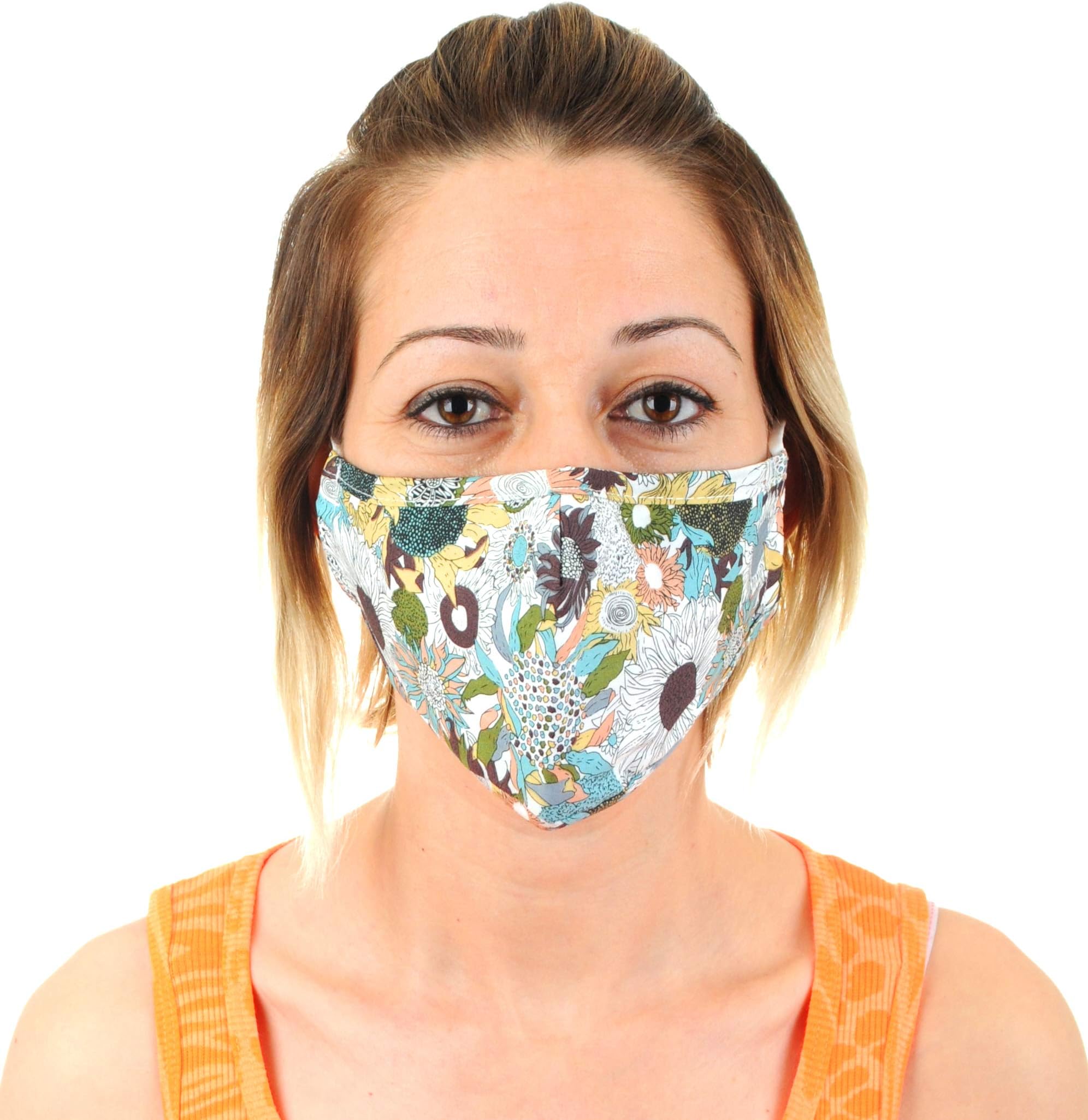 Air Pollution Mask for Dust, Smoke, Smog, Fog Polluted Air with Filters. Adjustable Ear Straps and Nose Bridge - Washable and Reusable Cotton Mouth Mask
