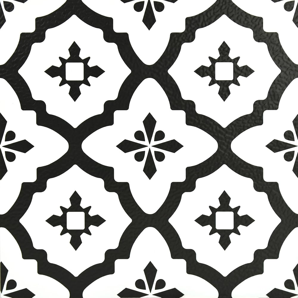 FloorPops Comet Peel & Stick Floor Tiles 12 x 12 Blacks Set of 10