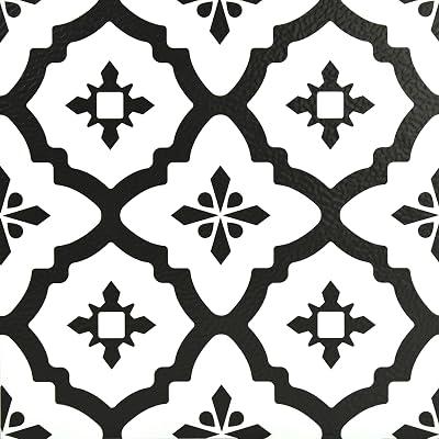 FloorPops Comet Peel & Stick Floor Tiles 12 x 12 Blacks Set of 10