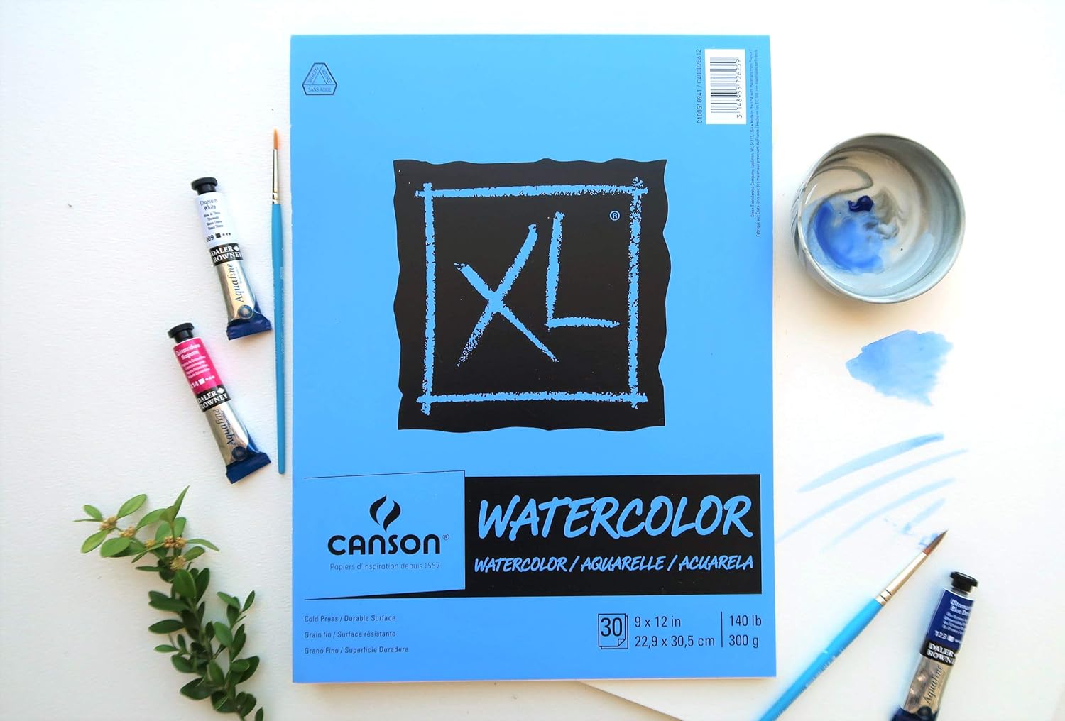 Canson (100510941) XL Series Watercolor Pad, 9" x 12", Fold-Over Cover, 30 Sheets: Arts, Crafts & Sewing