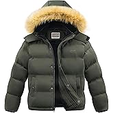 WULFUL Boy's Girls Winter Coats Waterproof Fleece Lined Puffer Jackets Kids Thicken Outerwear With Detachable Hood
