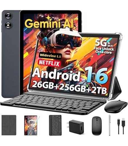 Amazon.com : 2026 Android Tablet with Keyboard, Upgraded Android