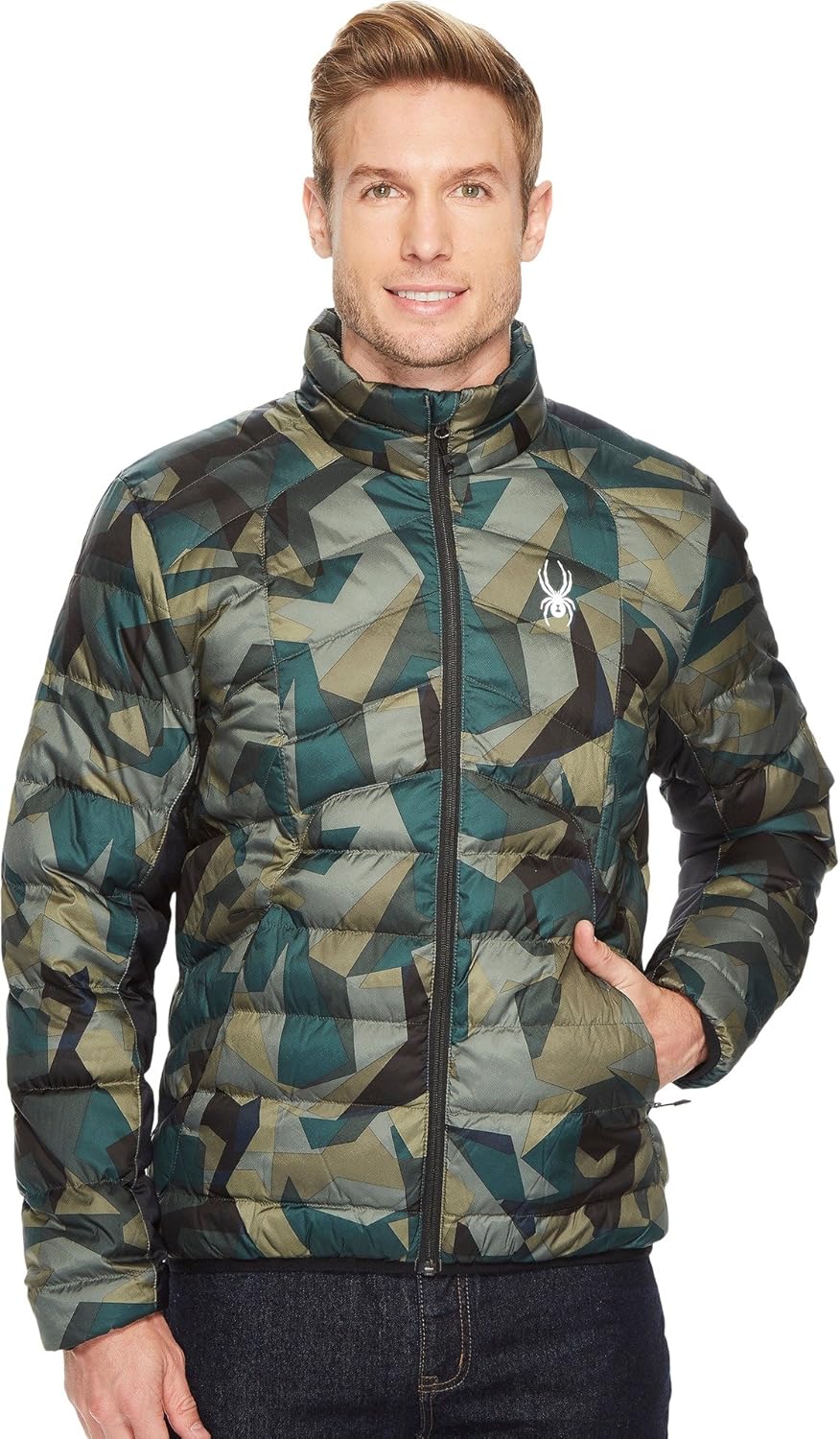 spyder men's geared synthetic down jacket