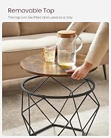 VASAGLE Coffee Tables Set of 2, Industrial Rustic Brown Black LET040B01 view 6