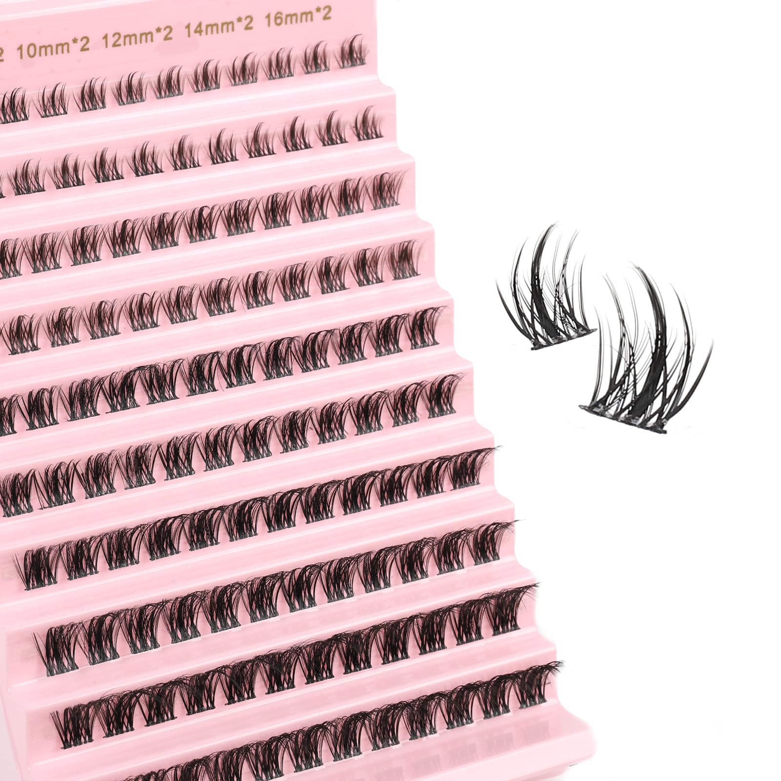 AIZUIWIY Individual Eyelashes Cluster Lashes Fluffy Wispy Lashes Natural Lash Cluster Mix 8-16mm DIY Individual Lashes Faux Mink Eyelash Clusters