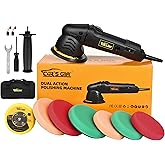 Dual Action Polisher,Car Buffer 5inch Random Orbital Polisher 6 Variable Speed Waxing Kit for Car Detailing Polishing(10 Item