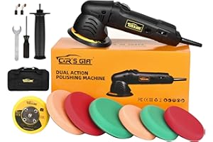 Dual Action Polisher,Car Buffer 5inch Random Orbital Polisher 6 Variable Speed Waxing Kit for Car Detailing Polishing(10 Item