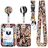 Anime Id Badge Holder with Lanyard,Retractable Badge Holders Reels,Colorful Breakaway Lanyards for ID Badges,Cute Fashion Key Chain Keychains,Badge Clips for School Office Women Teen Kid 4