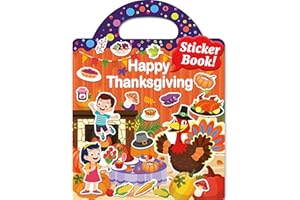 Walenced Reusable Sticker Book for Toddlers 2-4 Years, Thanksgiving Stickers for Kids, Toddler Travel Toys, Toddler Sticker Book, Toddler Craft Activities Ages 2+ Boy Birthday Gifts, Reusable Stickers