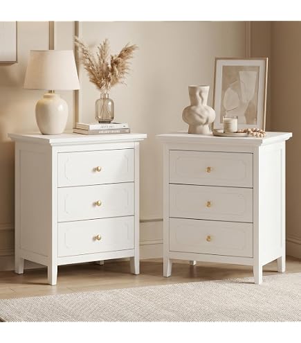 Amazon.com: Baxton Studio Malinda Classic White Wood 3-Drawer End