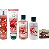 Bath & Body Works Country Apple - Gift Set - Fine Fragrance Mist, Body Cream, Body Wash and Body Lotion with a Cherry On Top Bar Soap