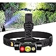 Wurkkos HD50 4000 Lumens LED Headlamp with Red Light,90CRI 5000K 6-Light Modes Magnetic Head Light with Double Electronic Switch,IP67 Waterproof Head Lamp Adjustable Headstrap for Camping Repairing