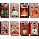 Eaasty 32 Pack Camp Adventure Theme Tiny Notepads Mini Spiral Notebook Camping Journal Pocket Notebook for Camping Party Favors Writing Drawing Note Taking, 2.4 x 3.5 Inch
