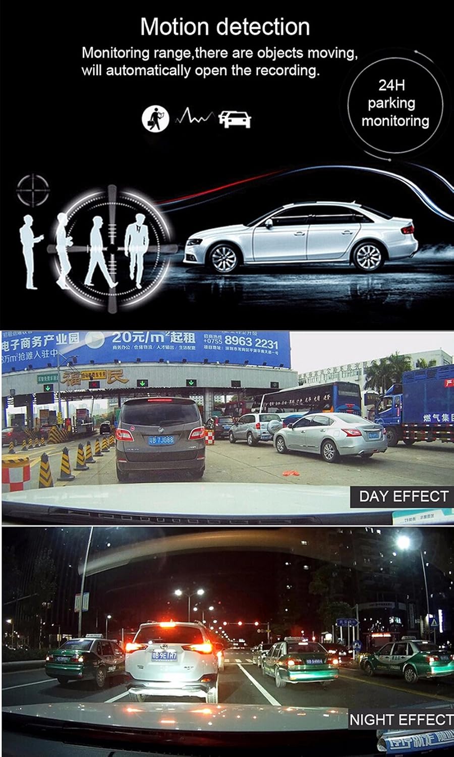 Anstar Car DVR Dash Cam Dual Car-detector Rearview Mirror 5.0