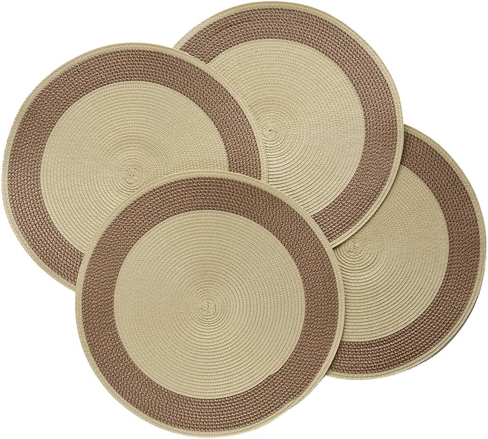 Benson Mills Montenegro Round Placemat, Beige, Set of 4