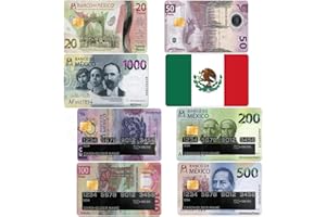 GTOTd Mexico Flag Bank Note Debit Card Cover Sticker Skin（8 Pack）Para Tarjetas De Debito Credit Card Decal Art Decor Gifts Merch Supplies for EBT Debit Transportation Key Cover Personalizing Bank Card
