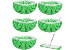 DECOMELODY 6pcs Ultra Fine Fiber Mop Pads Replacement Refills Washable Wet Mopping Cloths with Secure Elastic