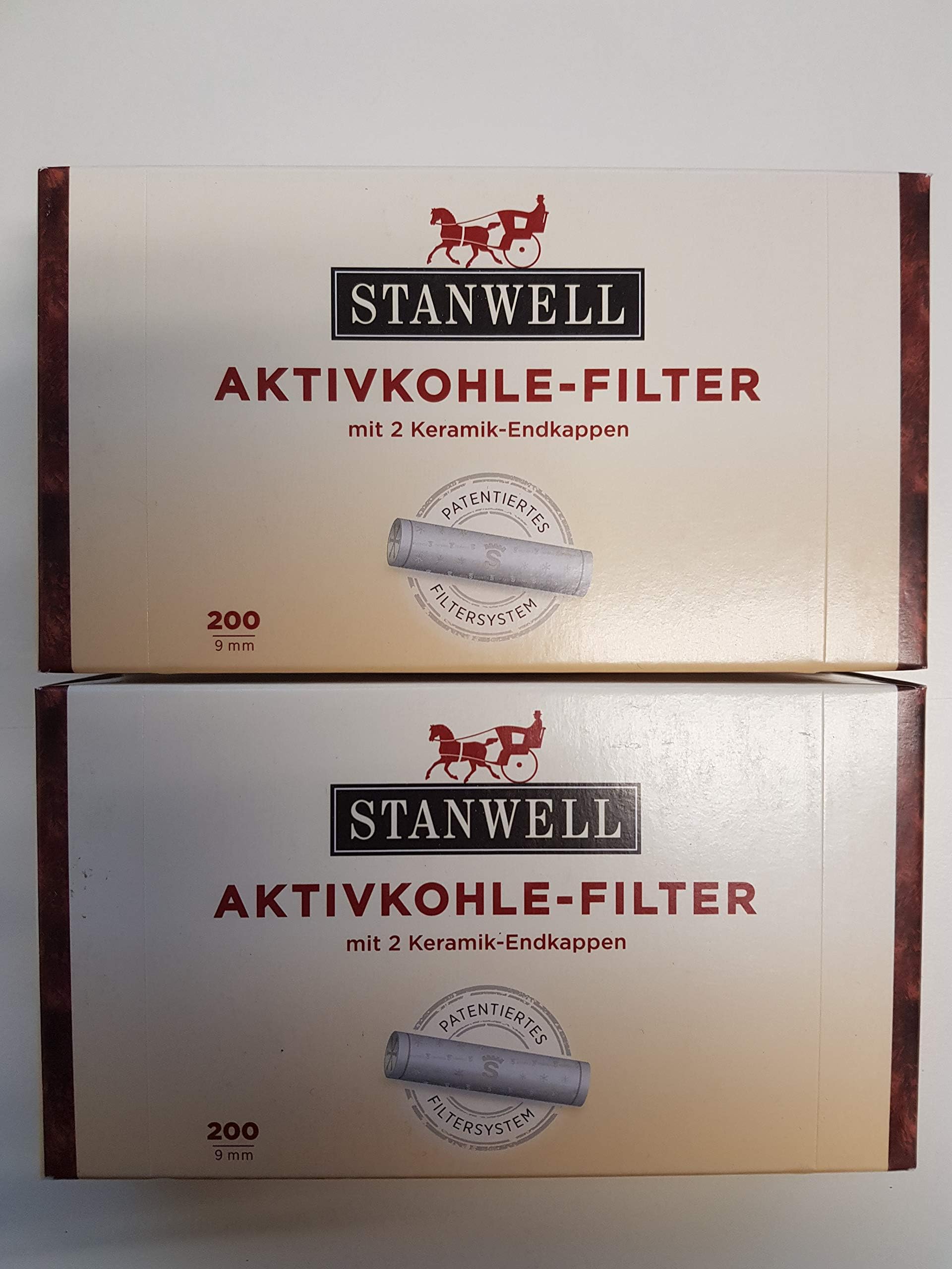 Stanwell 9Mm Active Charcoal Pipe Filter - Box of 200 Filters Grey