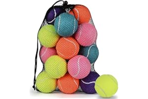 LITIAN Tennis Balls Bulk for Practice and Dog Play – Durable Felt & Natural Rubber Pressureless Tennis Balls with Mesh Bag– Consistent Bounce, All Court Surfaces