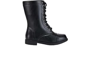 FUN COSTUMES Kids Black Combat Boots Military Style Costume Shoes, Lace Up Shoes for Halloween and Dress Up