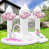 FBSPORT White Inflatable Bounce House Castle Slide Ball Pit Trampoline Blower view 5