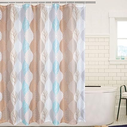 Amazon Com Bleum Cade Abstract Leaves Pattern Shower Curtain