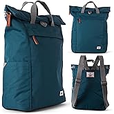 ORI LONDON Travel Backpack - Large Water-Resistant Nylon Rolltop Laptop Backpack for Men & Women - The Finchley - Teal