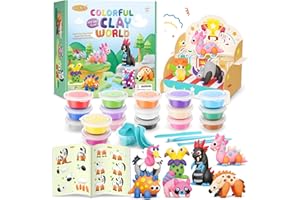 Drama Planet Air Dry Clay Kit for Kids - 18 Cans of Modeling Clay, 46-Page Guidebook with 26 Character Tutorials, Great Gift for Boys & Girls