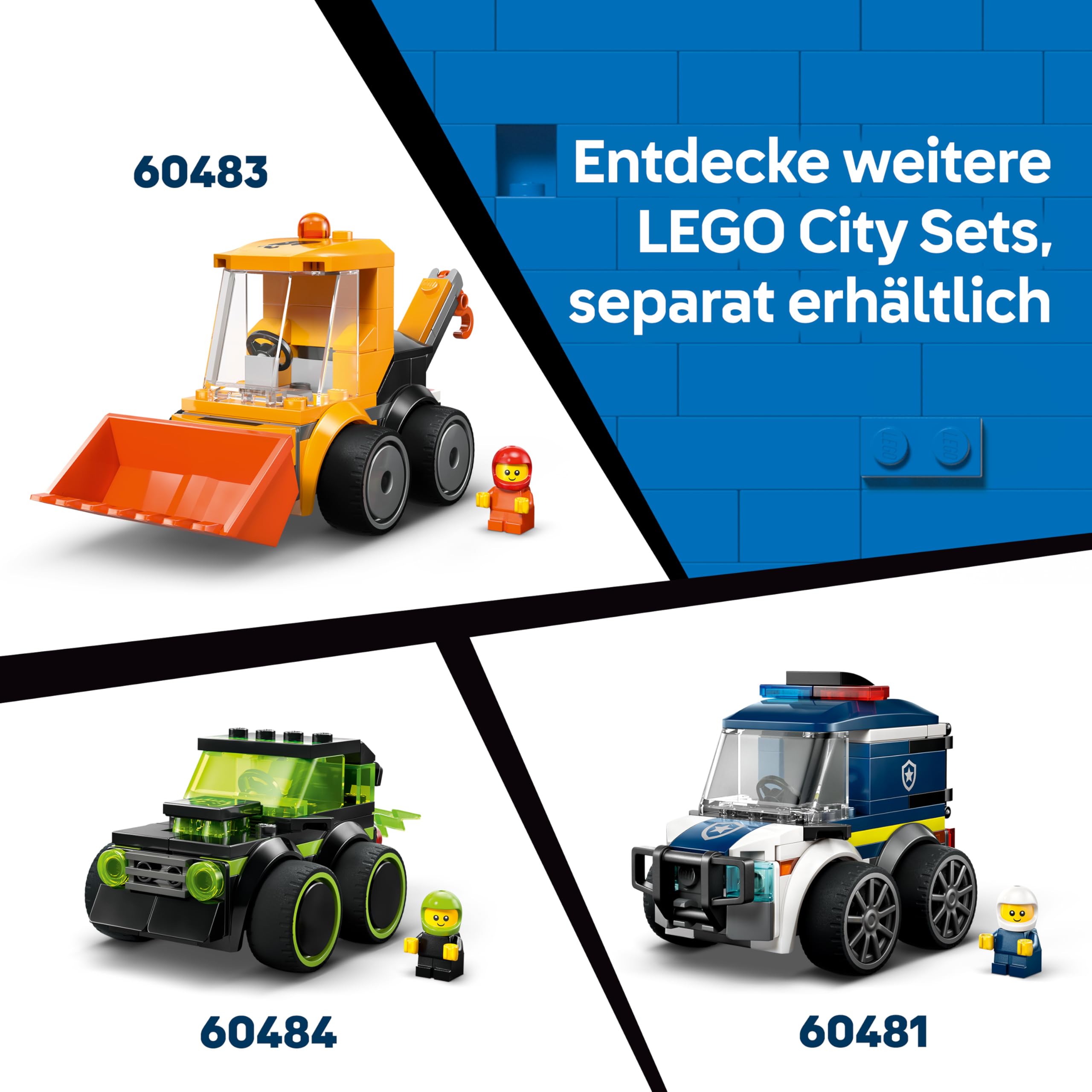 LEGO City Coole Flitzer – Löschauto - Spielzeug Feuerwehrwagen - Bauset für Fahrzeuge mit Junior Feuerwehrmann Minifigur - Mitgebsel für Partys - Kleines Geschenk für Jungen ab 5 Jahren - 60482 9